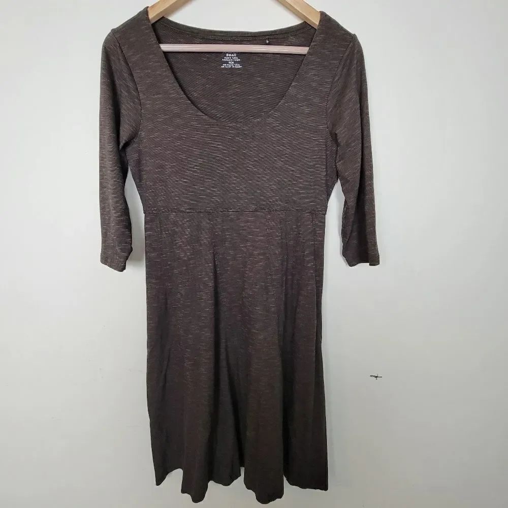 Toad&Co Nena Dress - 3/4-Sleeve Brown Small